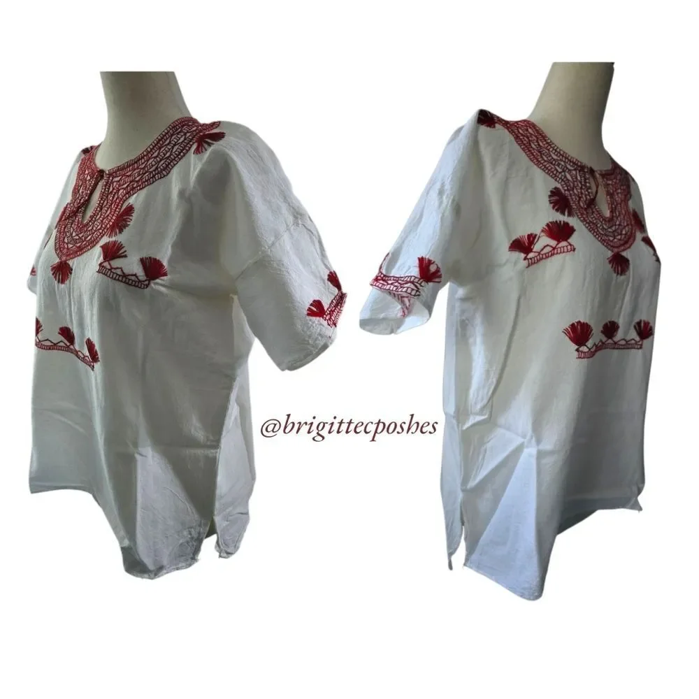 HANDMADE Traditional Embroidered Mexican Blouse